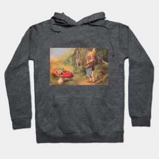 Artistic Gnome Paints a Friendly Frog Hoodie